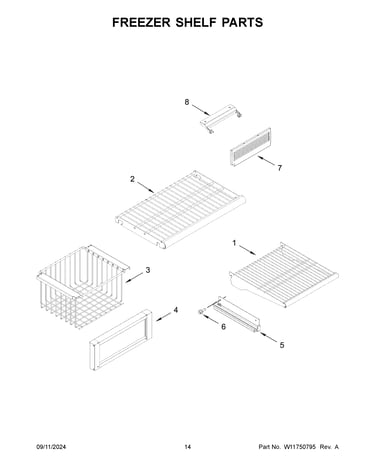 Freezer shelf parts
