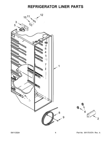 Refrigerator liner parts