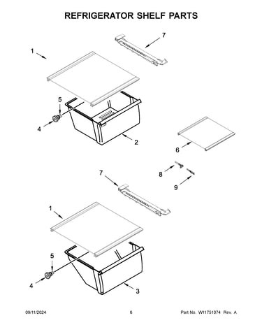 Refrigerator shelf parts