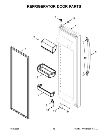 Refrigerator door parts