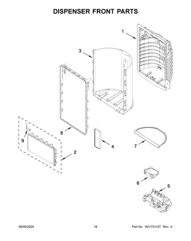 Dispenser front parts