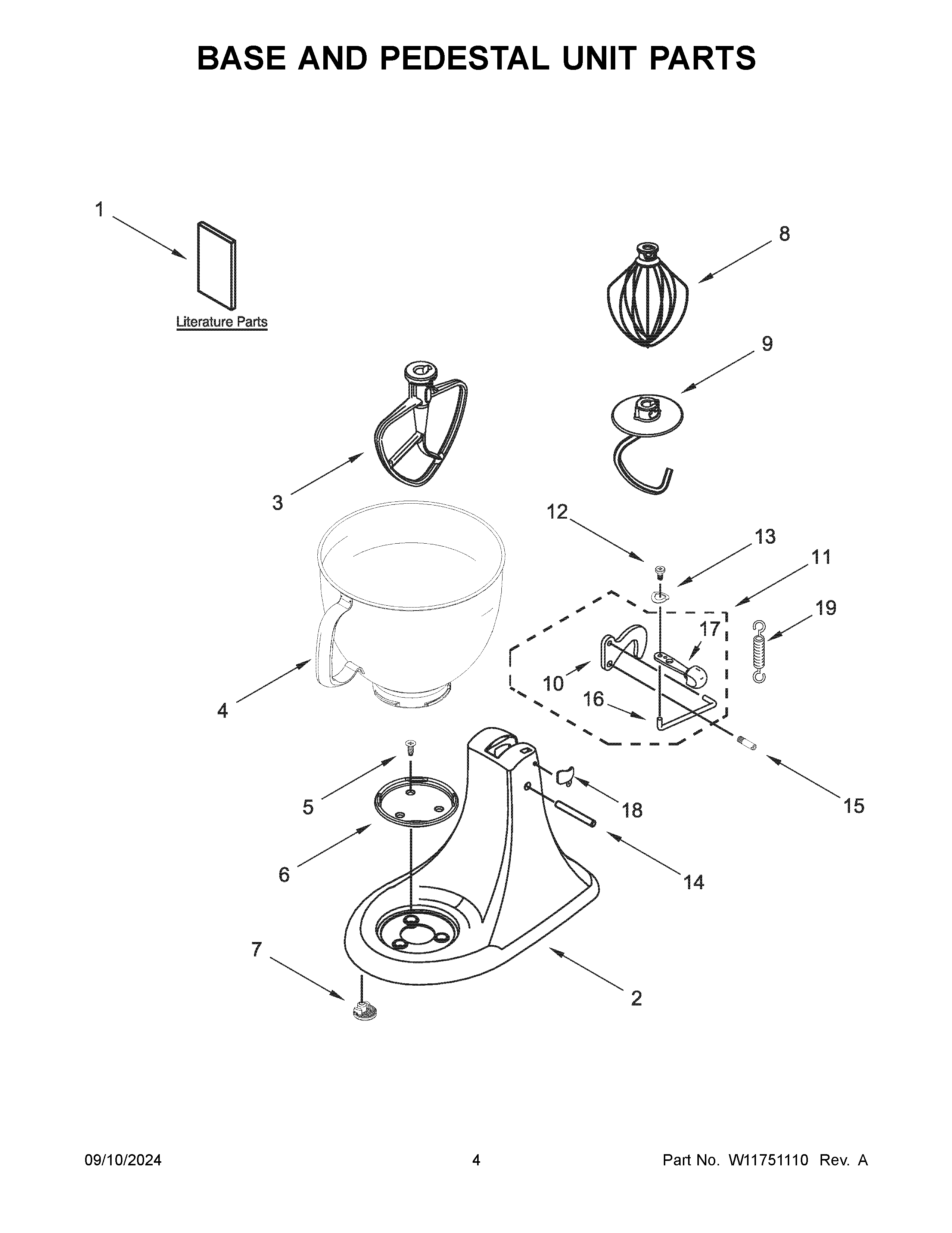 BASE AND PEDESTAL UNIT PARTS