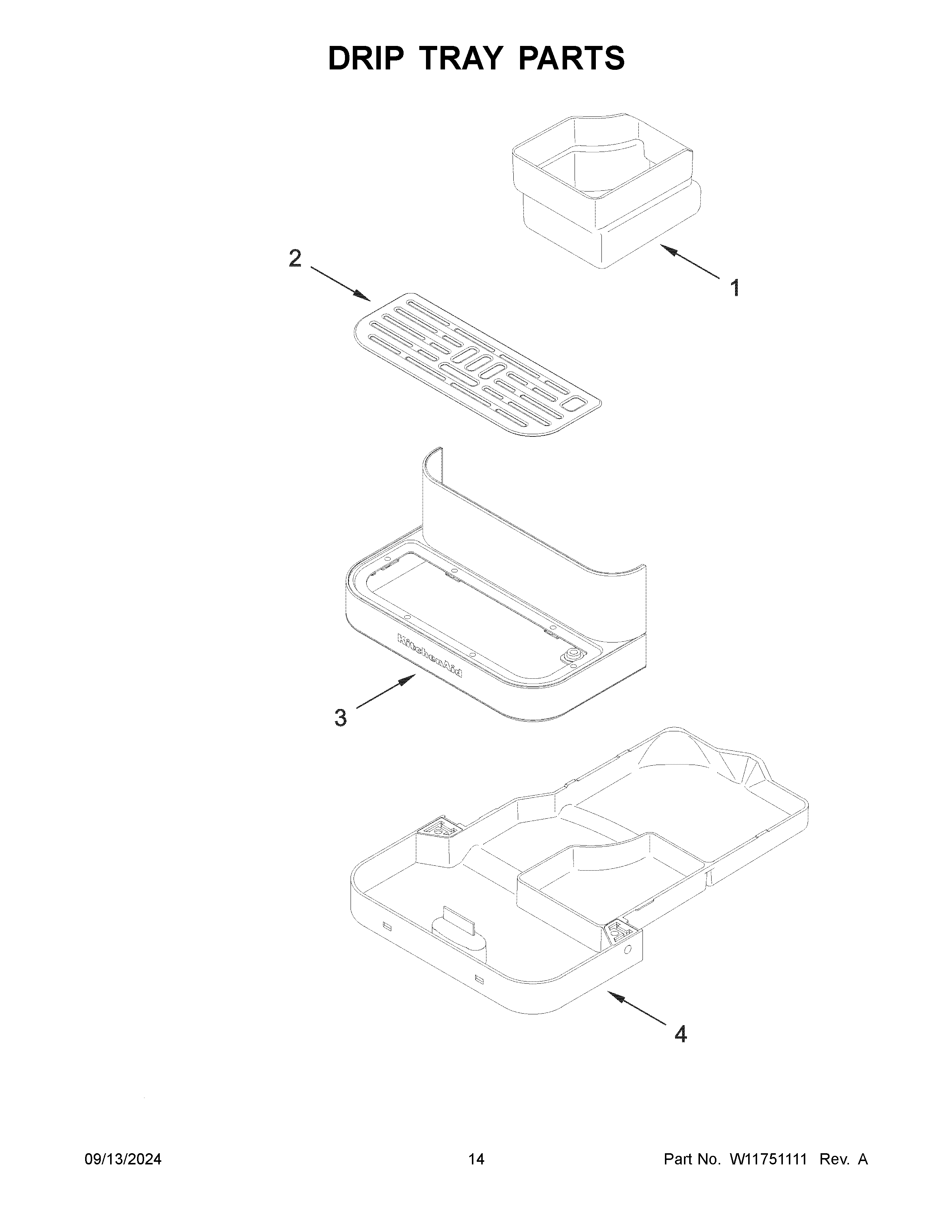 Drip tray parts