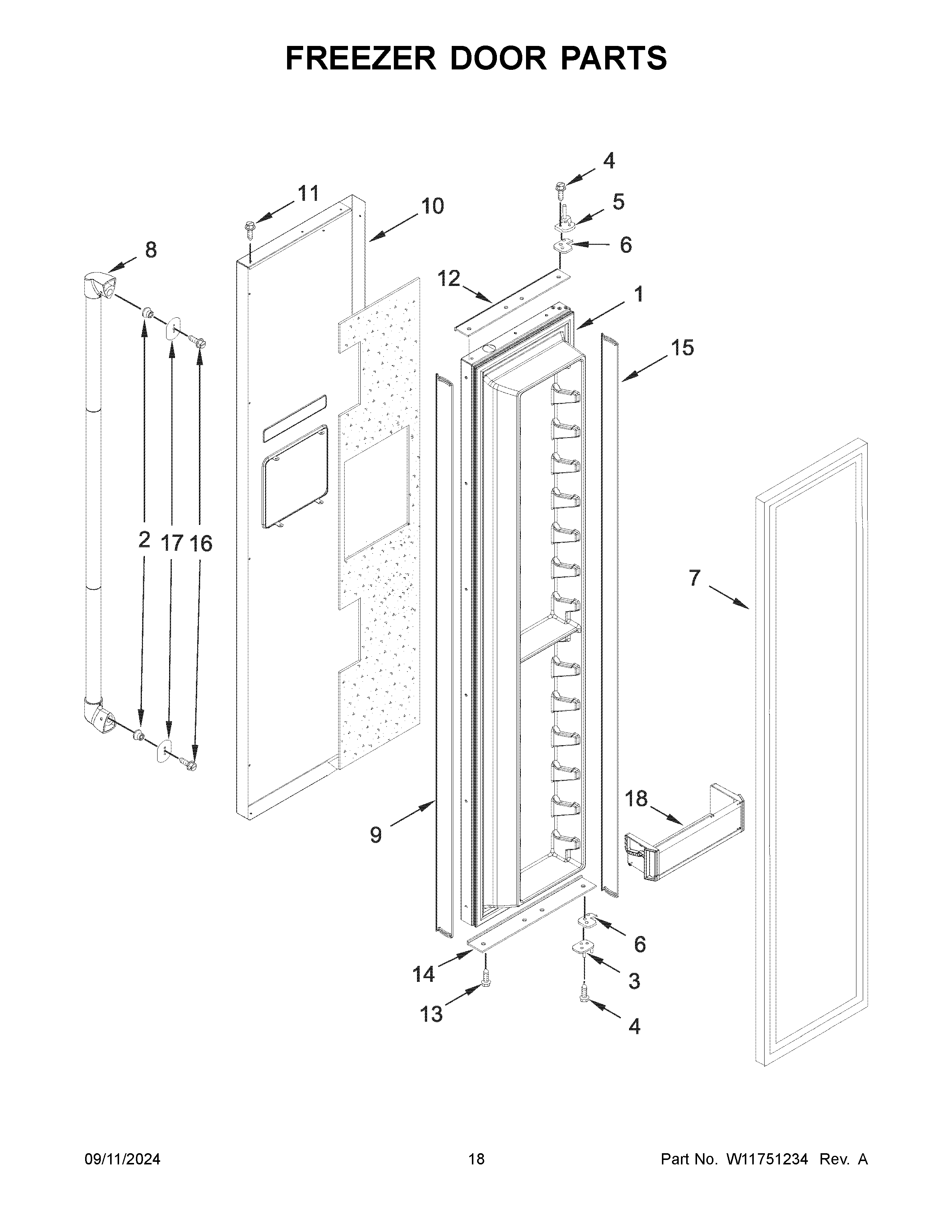 Freezer door parts