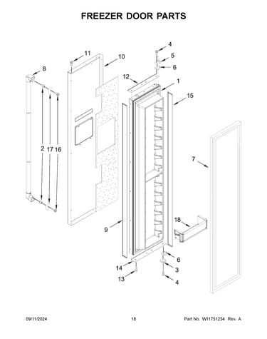 Freezer door parts