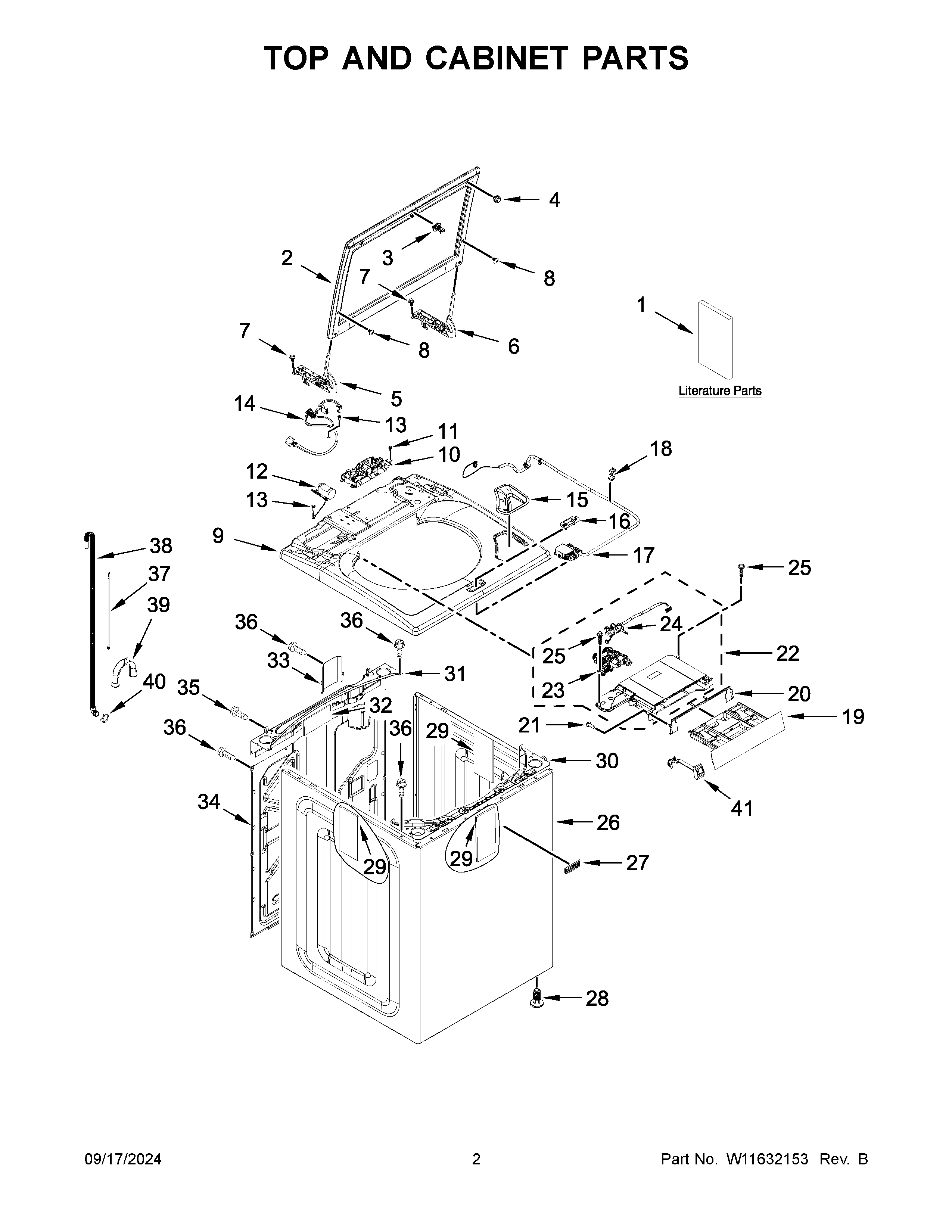 Top and cabinet parts