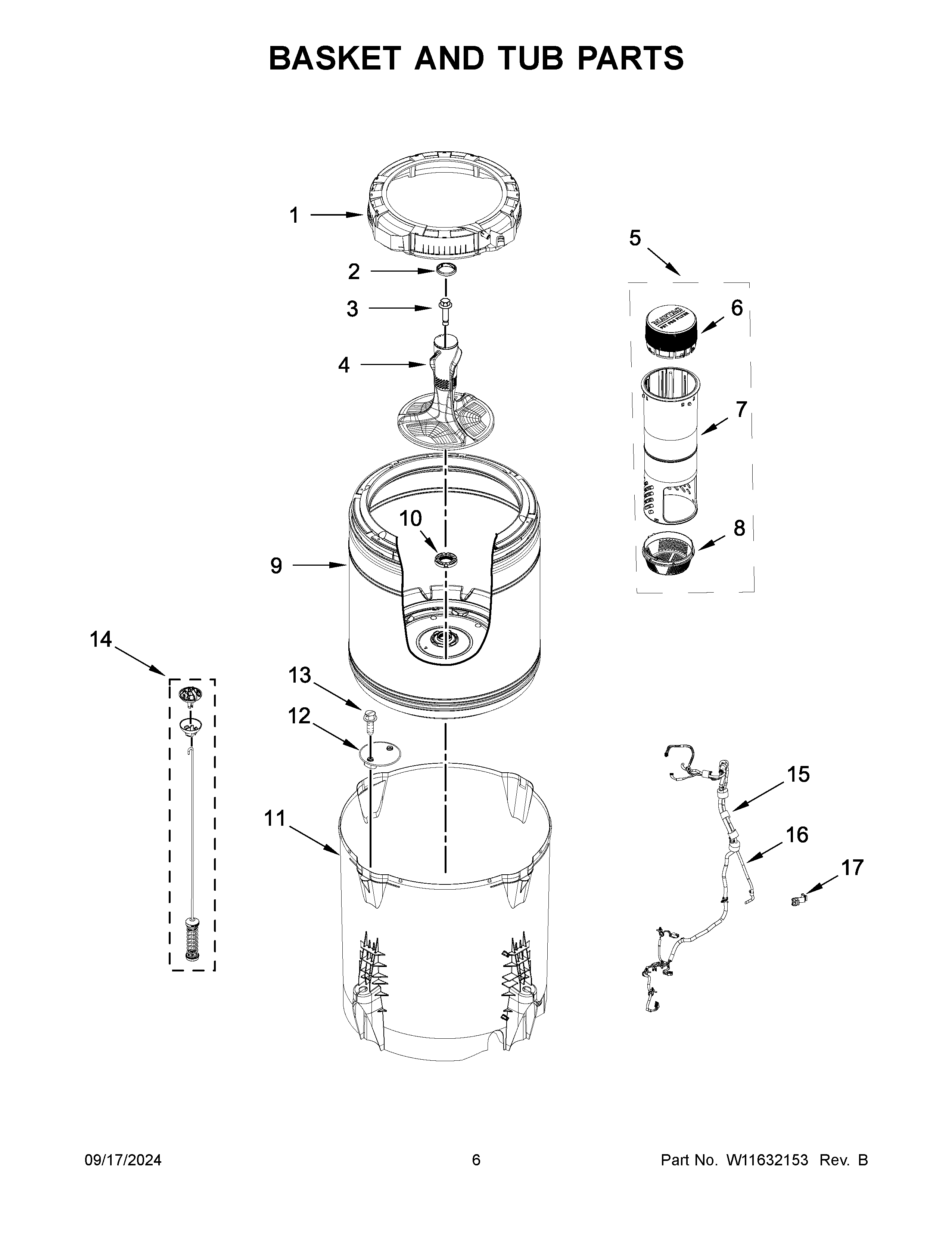 Basket and tub parts