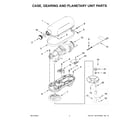 KitchenAid KSM55SXXXPL0 case, gearing and planetary unit parts diagram