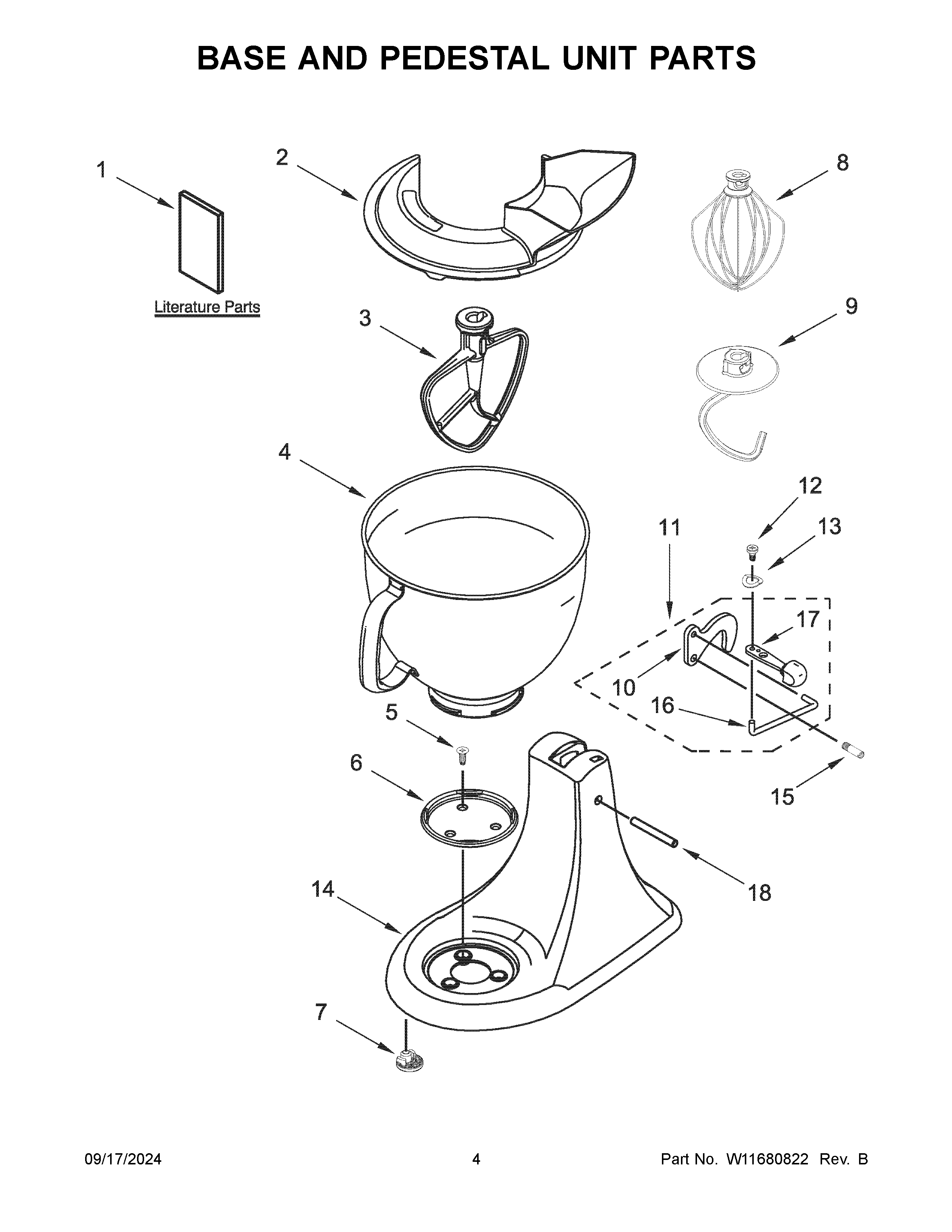 BASE AND PEDESTAL UNIT PARTS