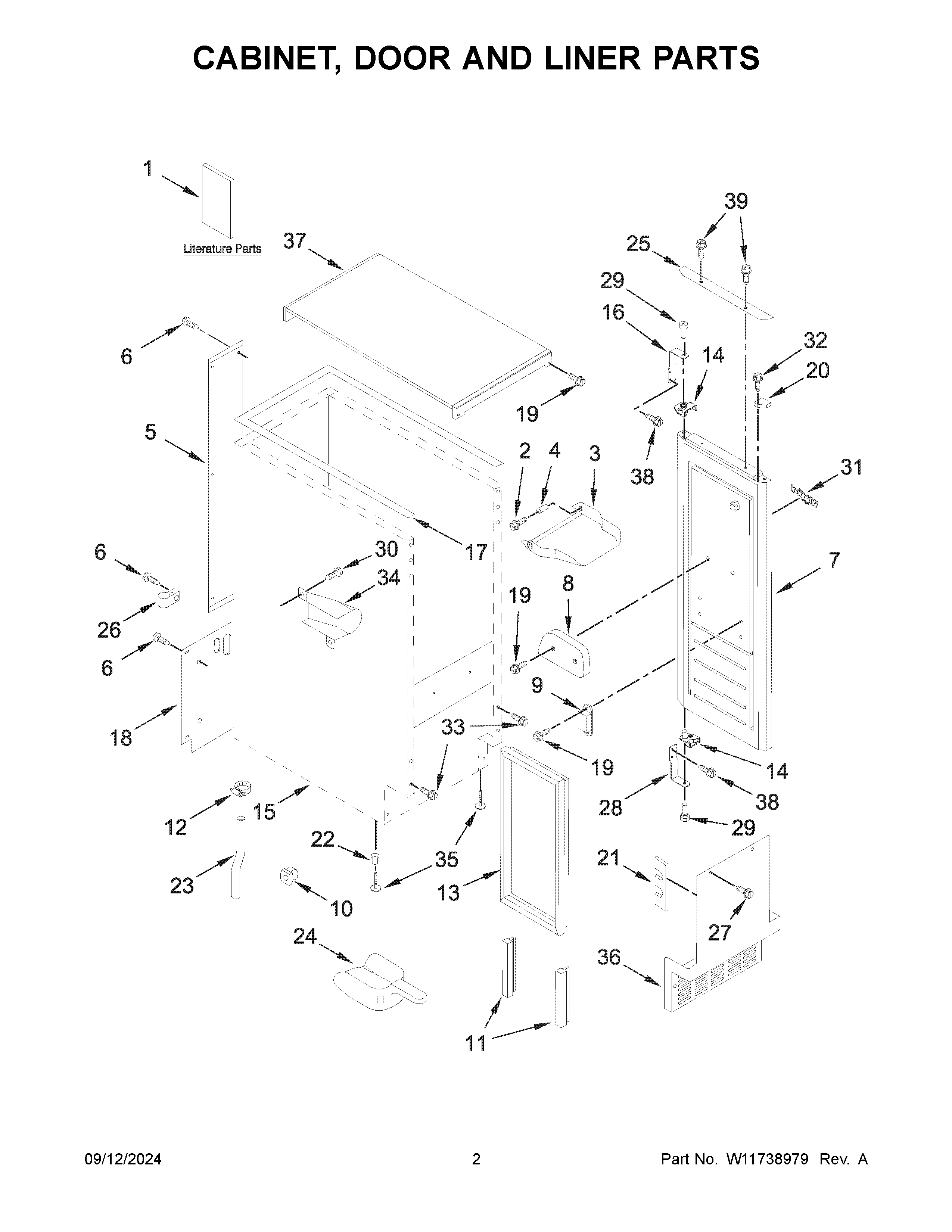 Cabinet, door and liner parts