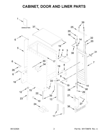 Cabinet, door and liner parts