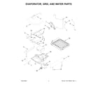 Whirlpool WUI75X15HZ02 evaporator, grid, and water parts diagram