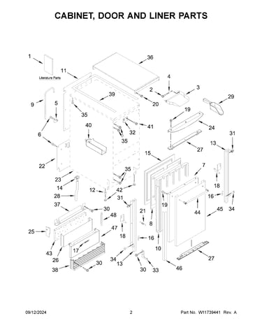 Cabinet, door and liner parts