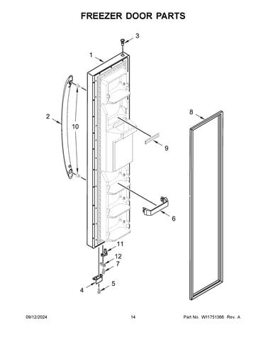 Freezer door parts
