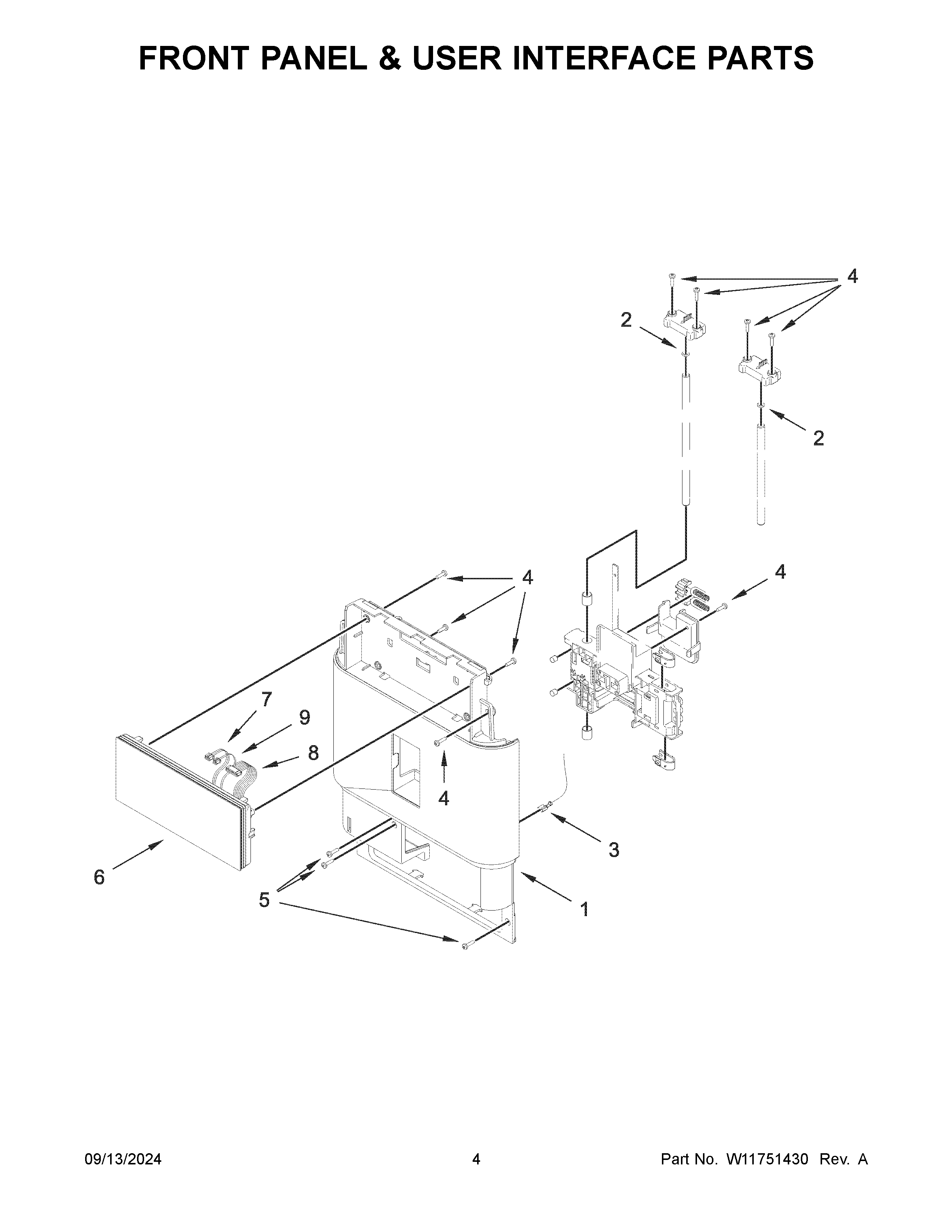 Front panel & user interface parts