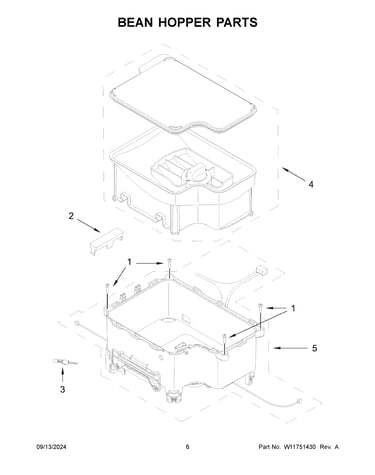 Bean hopper parts