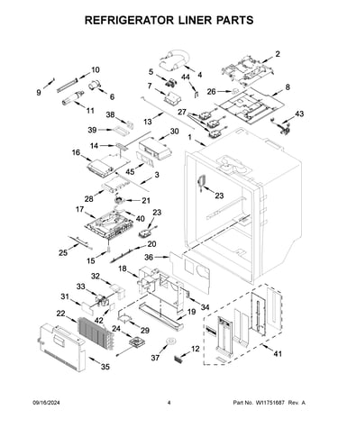 Refrigerator liner parts