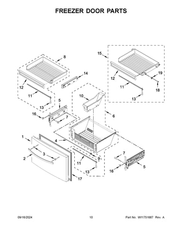 Freezer door parts