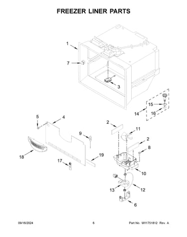 Freezer liner parts