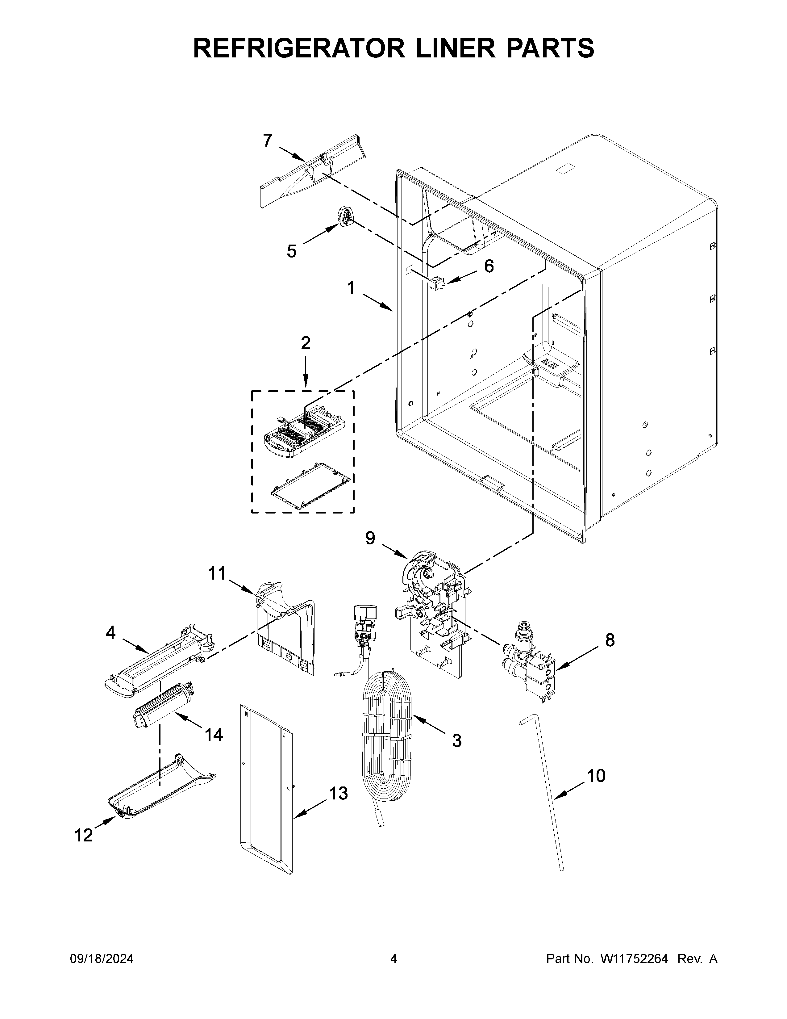 REFRIGERATOR LINER PARTS