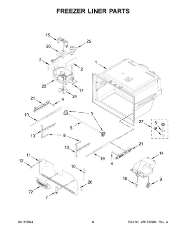 Freezer liner parts