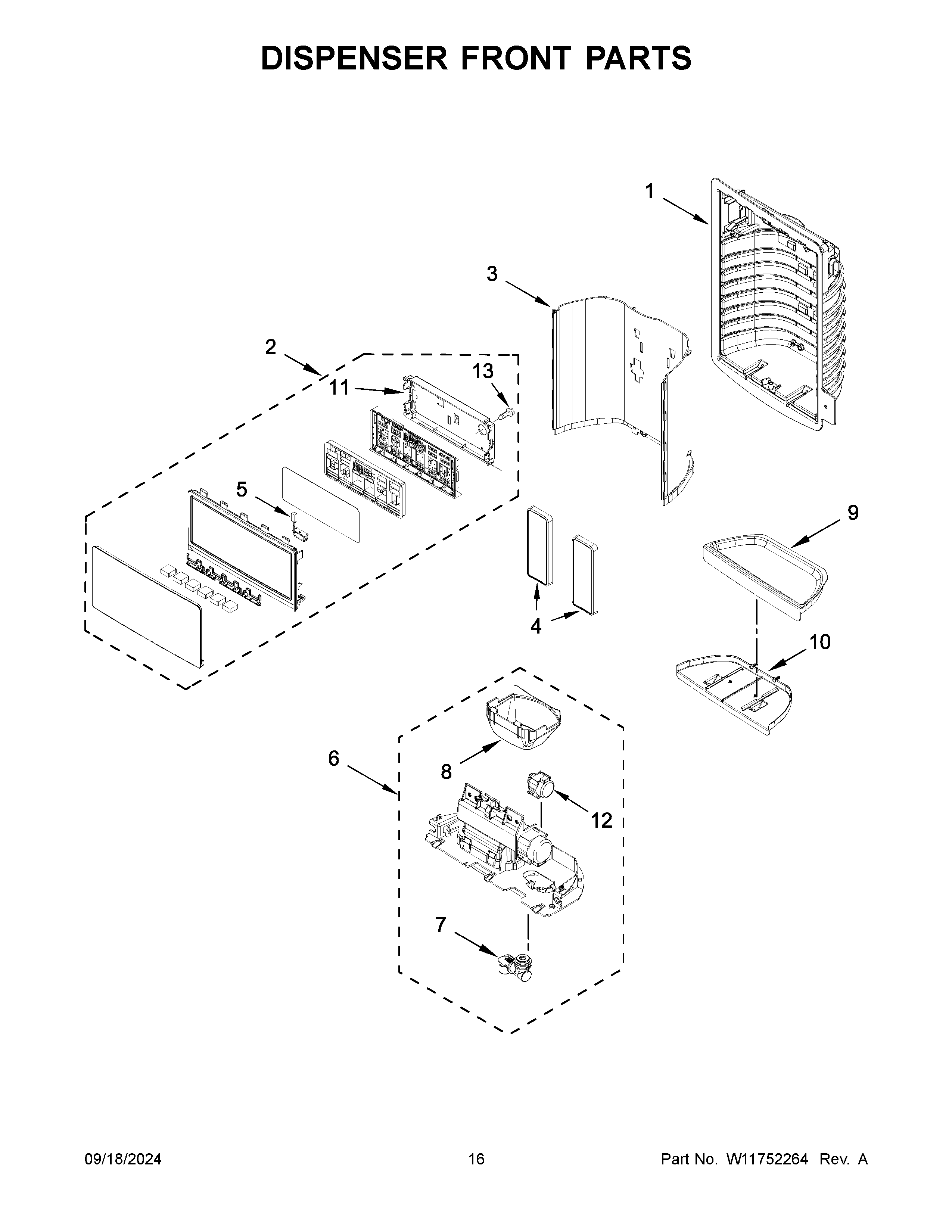 DISPENSER FRONT PARTS