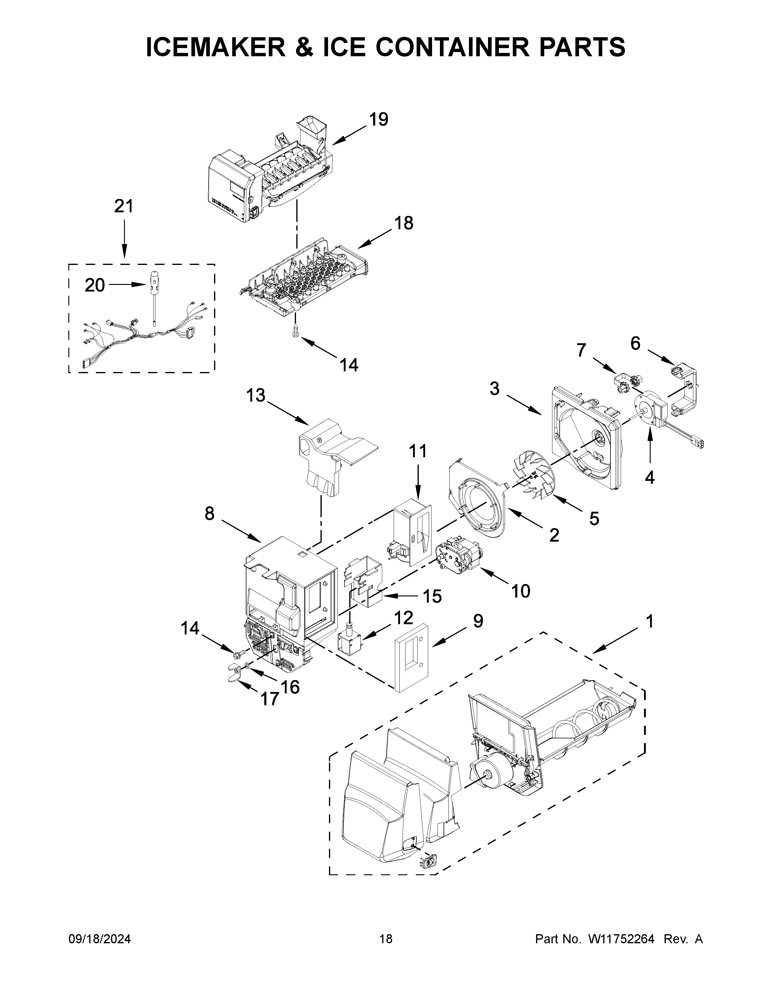 ICEMAKER & ICE CONTAINER PARTS