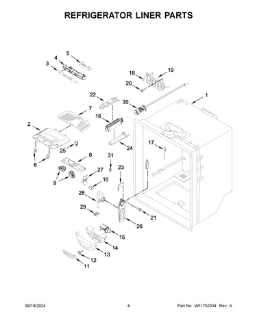 Refrigerator liner parts