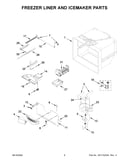 Freezer liner and icemaker parts