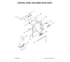 Whirlpool WDPA70SAMZ3 control panel and inner door parts diagram