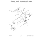 Whirlpool WDT751SAPZ1 control panel and inner door parts diagram