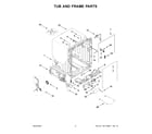 Whirlpool WDT751SAPZ1 tub and frame parts diagram