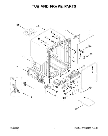 Tub and frame parts