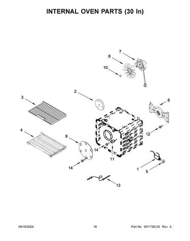 Internal oven parts (30 in)