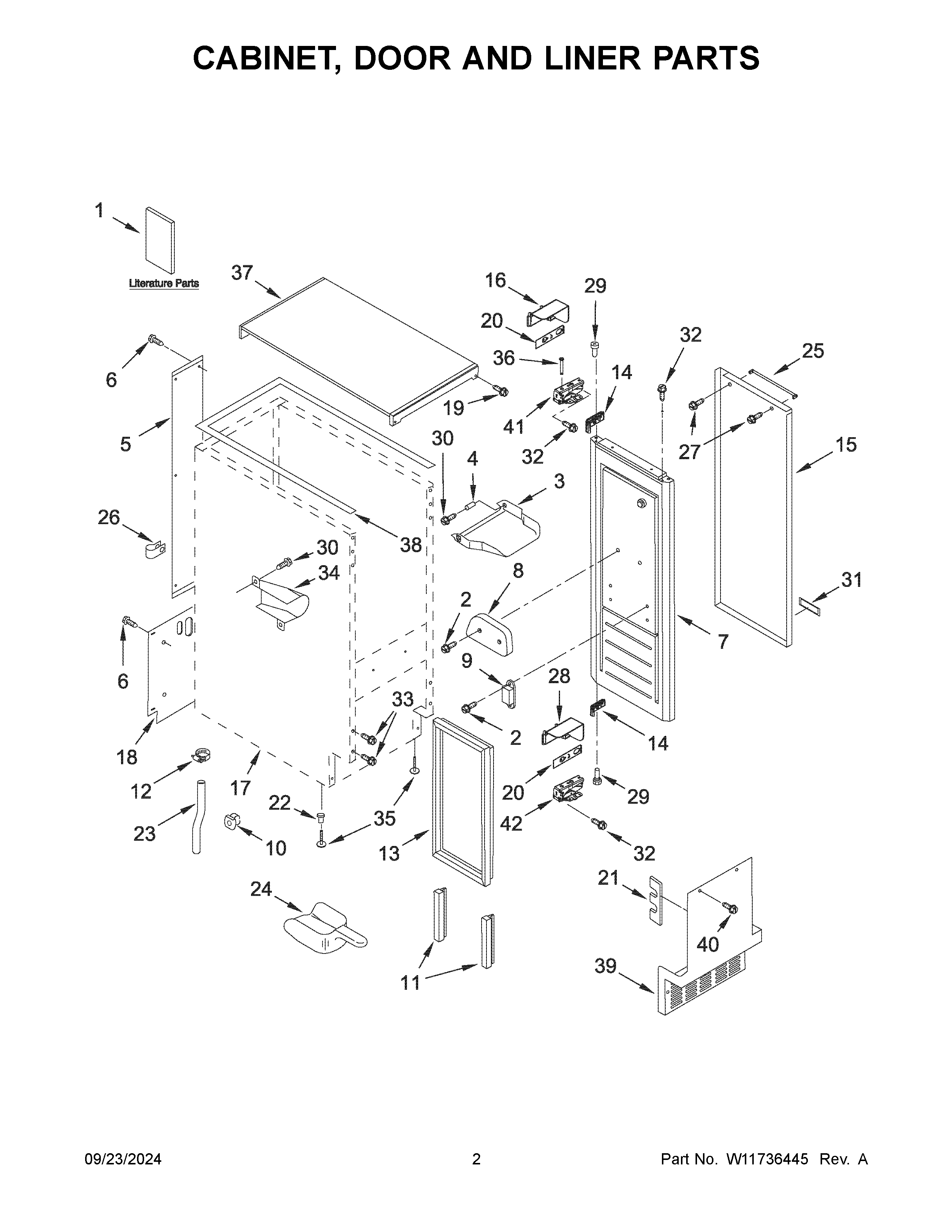 Cabinet, door and liner parts