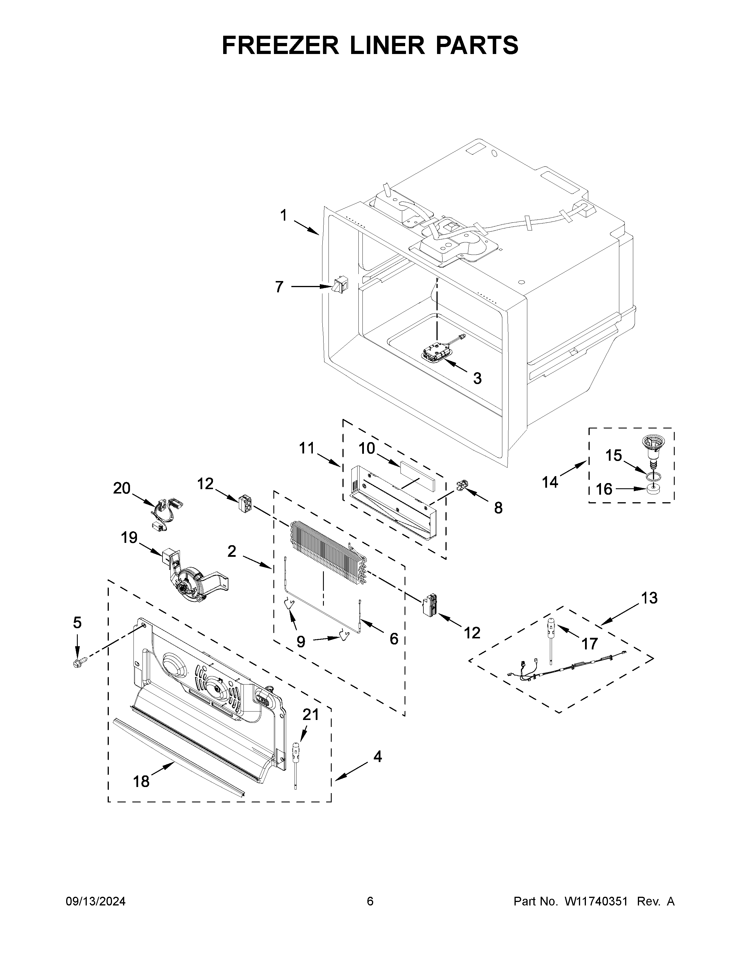 FREEZER LINER PARTS