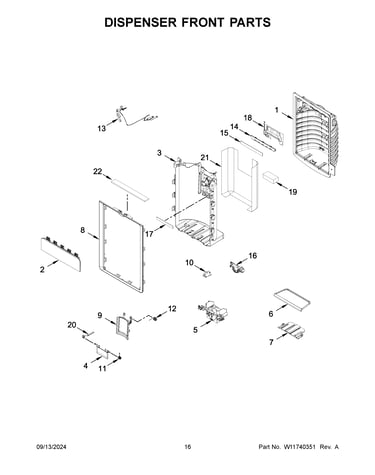 Dispenser front parts