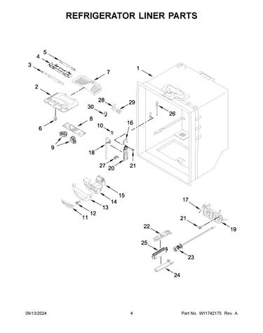 Refrigerator liner parts