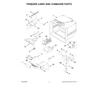 KitchenAid KRFC136RBS00 freezer liner and icemaker parts diagram