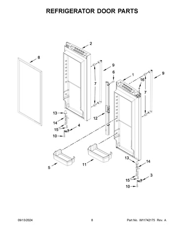 Refrigerator door parts