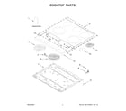 Whirlpool WFES5030RB0 cooktop parts diagram