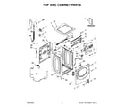 Whirlpool WFW5720RW0 top and cabinet parts diagram