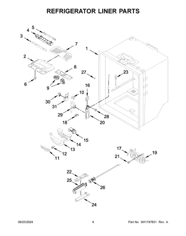 Refrigerator liner parts