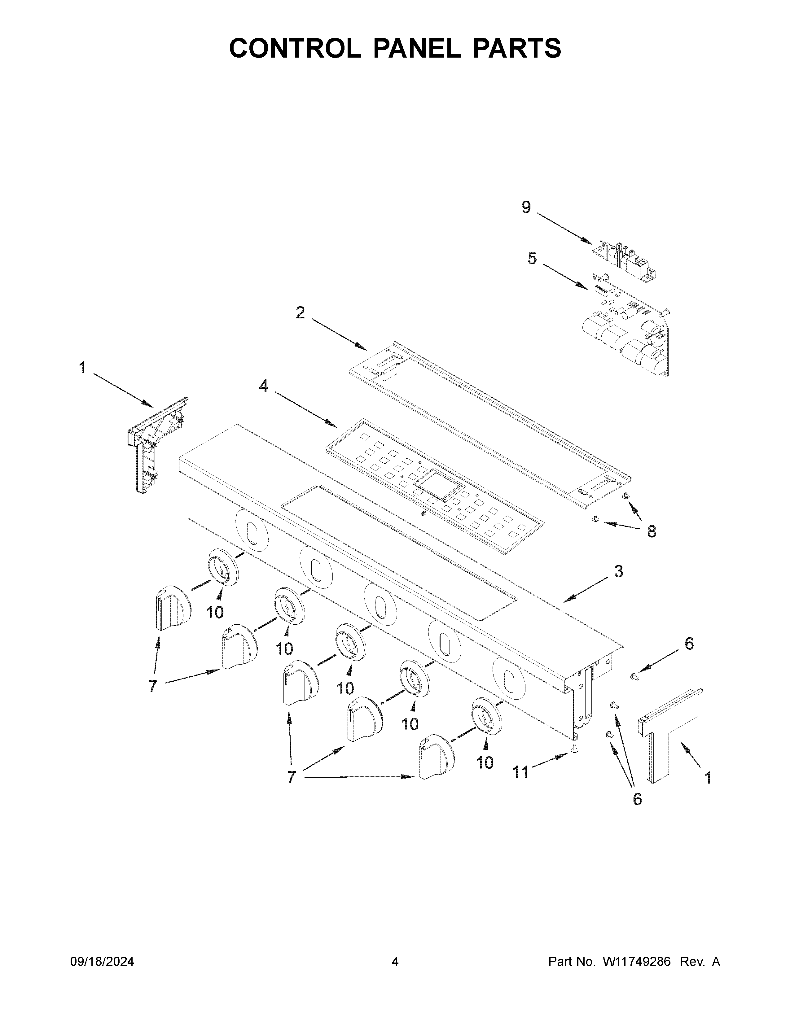 CONTROL PANEL PARTS