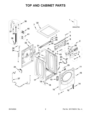 Top and cabinet parts