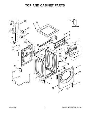 Top and cabinet parts