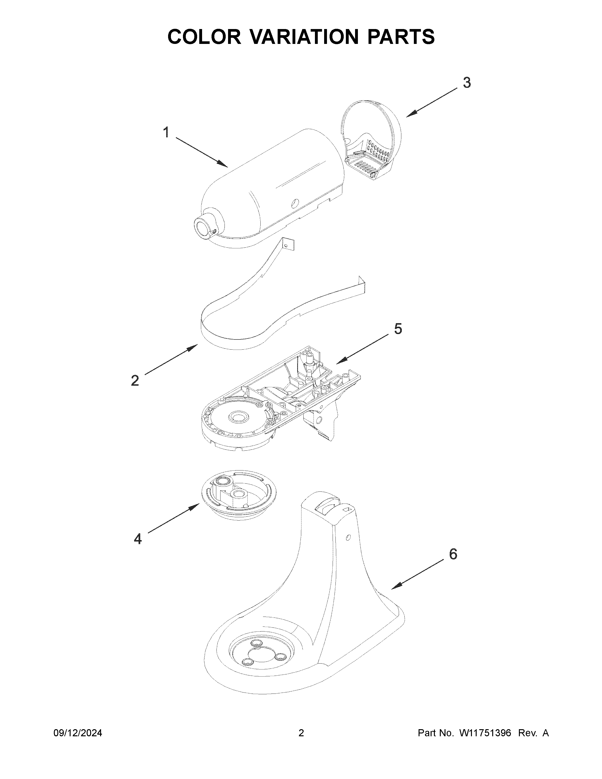 Color variation parts