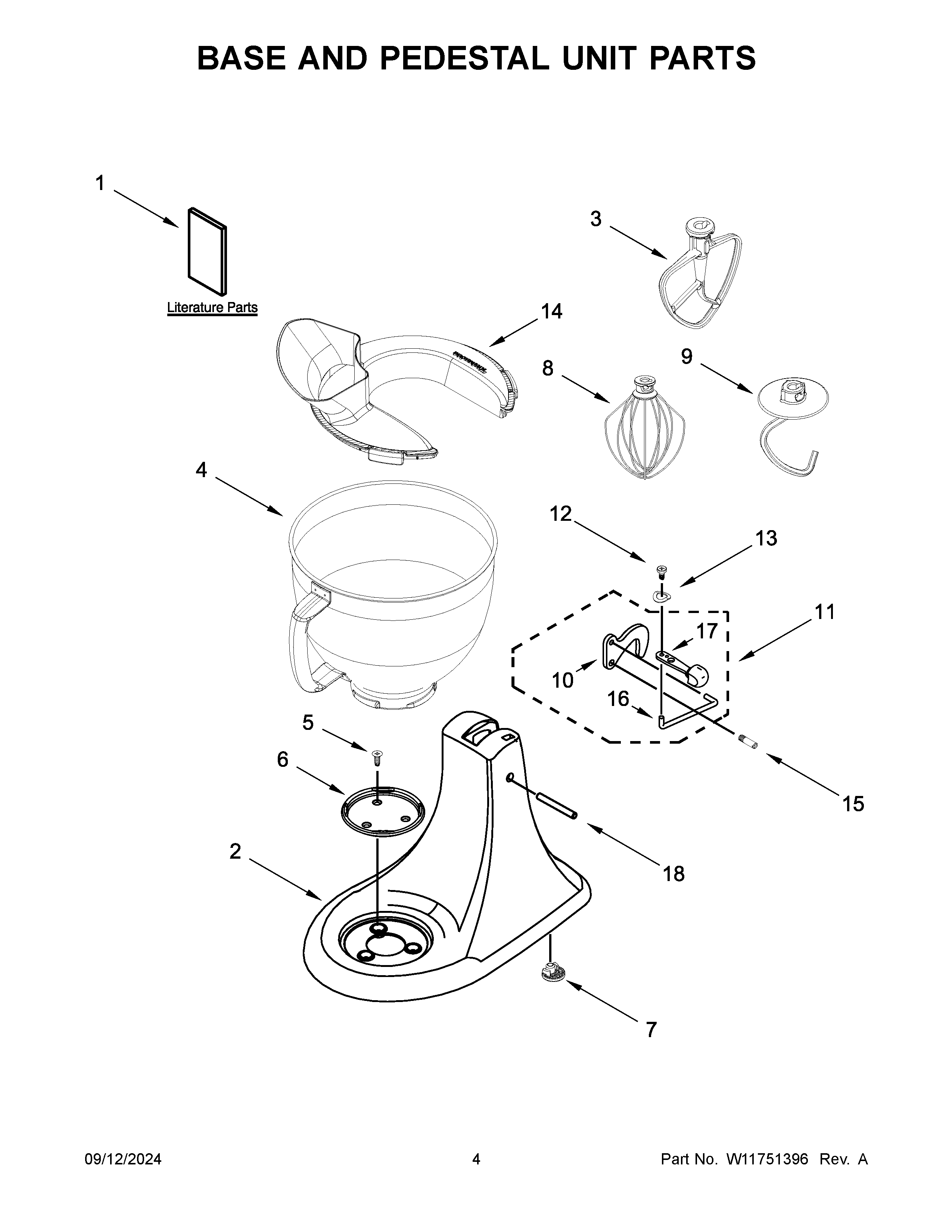 Base and pedestal unit parts