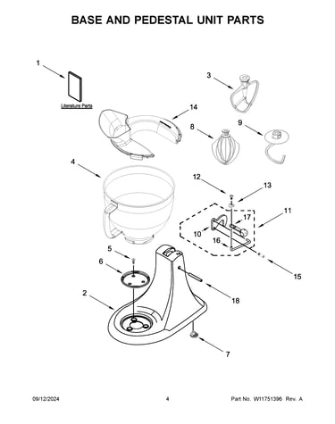 Base and pedestal unit parts