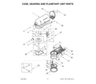 KitchenAid KSM156MPTFL5 case, gearing and planetary unit parts diagram